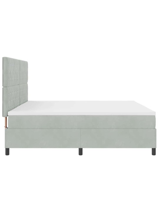 Kontinentaalvoodi madratsi ja peatsiga helehall 200 x 200 cm samet