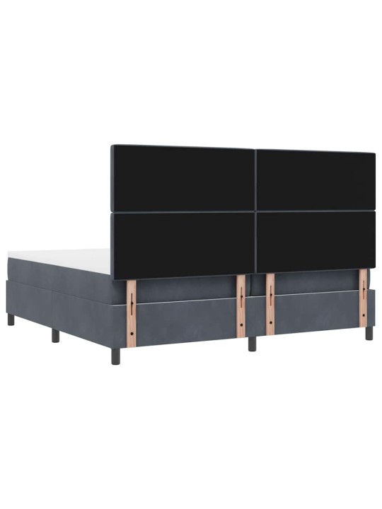 Kontinentaalvoodi madratsi ja peatsiga tumehall 200 x 200 cm samet