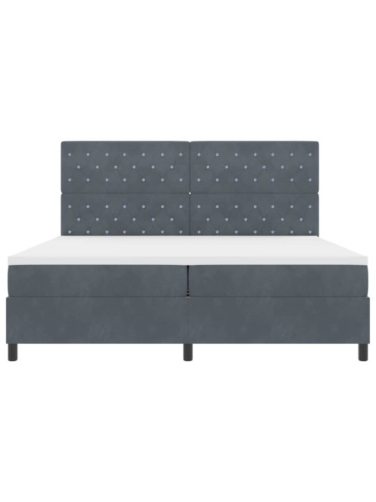 Kontinentaalvoodi madratsi ja peatsiga tumehall 200 x 200 cm samet