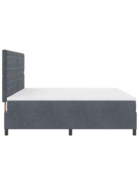 Kontinentaalvoodi madratsi ja peatsiga tumehall 200 x 200 cm samet