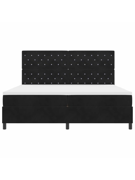Kontinentaalvoodi madratsi ja peatsiga must 200 x 200 cm samet
