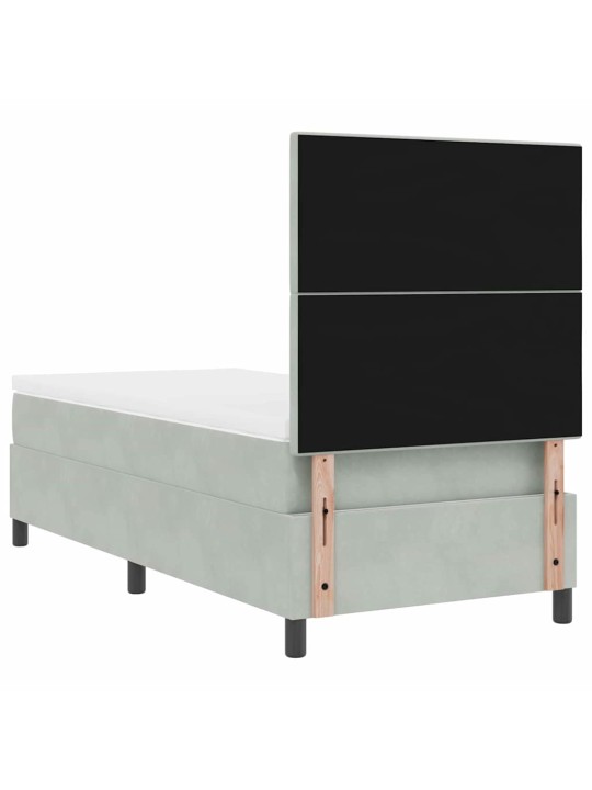 Kontinentaalvoodi madratsi ja peatsiga helehall 80 x 200 cm samet