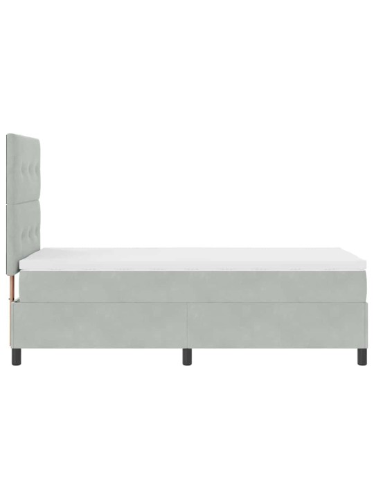 Kontinentaalvoodi madratsi ja peatsiga helehall 80 x 200 cm samet