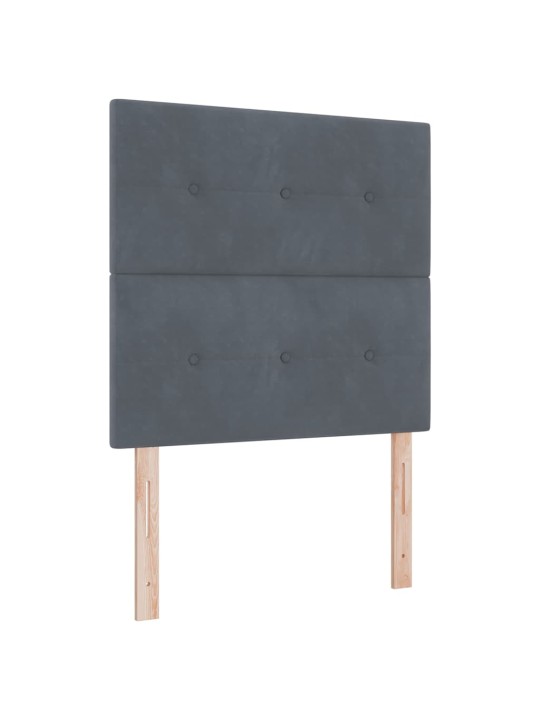 Kontinentaalvoodi madratsi ja peatsiga tumehall 100 x 200 cm samet