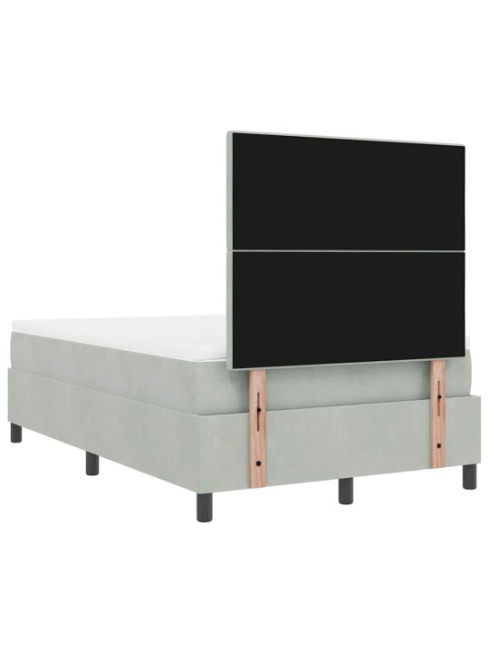 Kontinentaalvoodi madratsi ja peatsiga helehall 120 x 190 cm samet