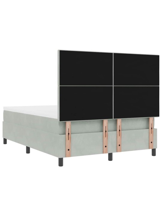 Kontinentaalvoodi madratsi ja peatsiga helehall 140 x 190 cm samet