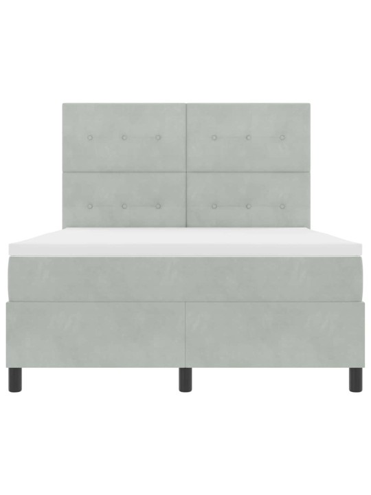 Kontinentaalvoodi madratsi ja peatsiga helehall 140 x 190 cm samet