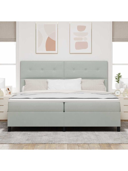 Kontinentaalvoodi madratsi ja peatsiga helehall 200 x 200 cm samet