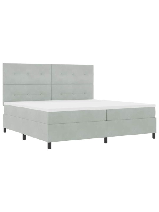 Kontinentaalvoodi madratsi ja peatsiga helehall 200 x 200 cm samet