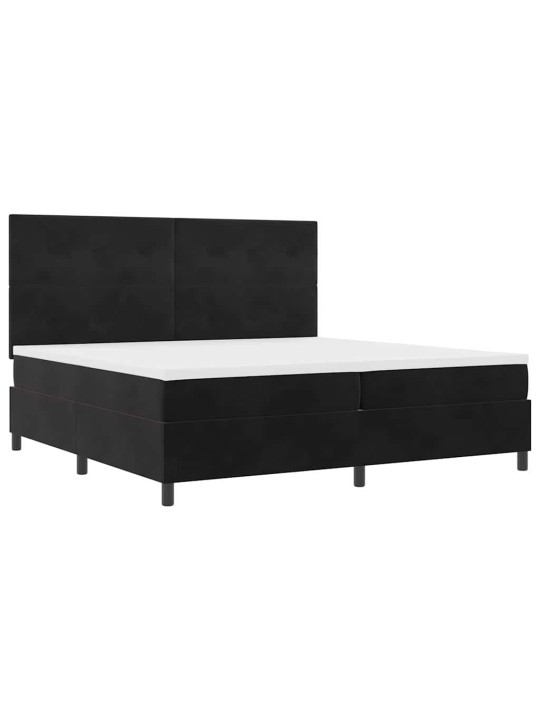 Kontinentaalvoodi madratsi ja peatsiga must 200 x 200 cm samet