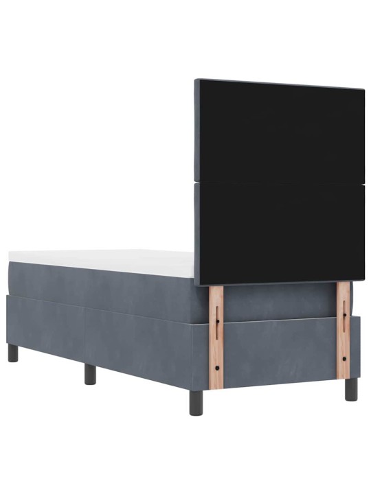 Kontinentaalvoodi madratsi ja peatsiga tumehall 80 x 200 cm samet