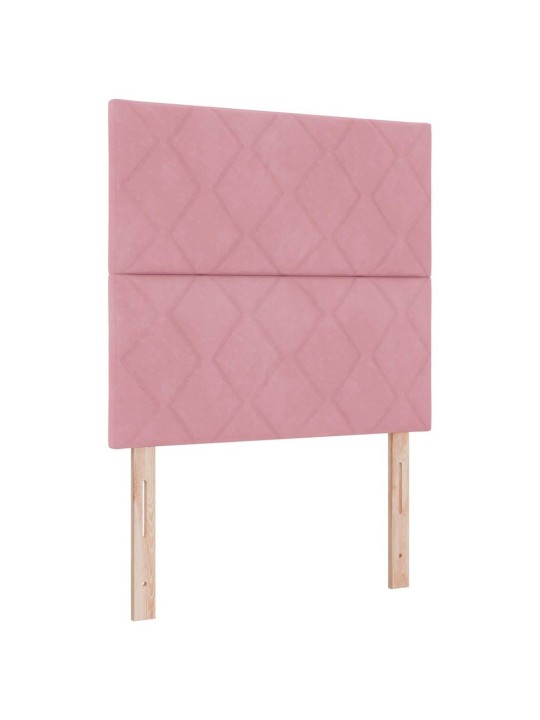 Kontinentaalvoodi madratsi ja peatsiga roosa 90 x 190 cm samet