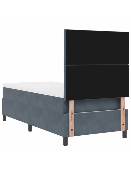 Kontinentaalvoodi madratsi ja peatsiga tumehall 100 x 200 cm samet