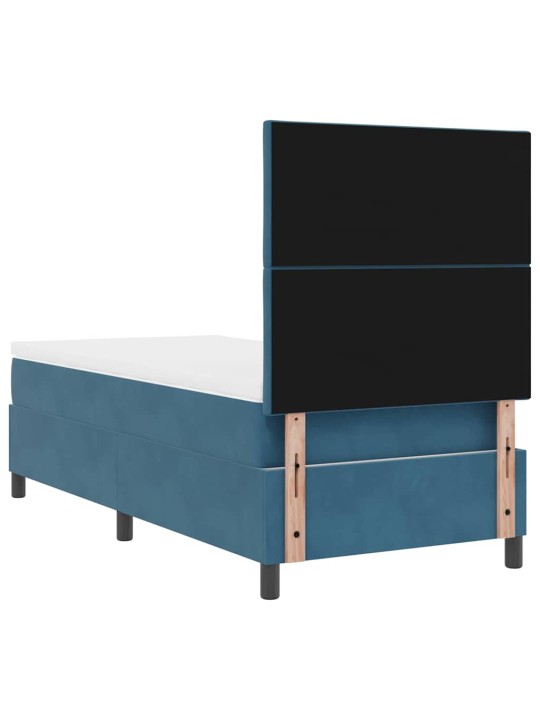 Kontinentaalvoodi madratsiga tumesinine 100 x 200 cm samet