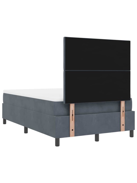 Kontinentaalvoodi madratsi ja peatsiga tumehall 120 x 200 cm samet