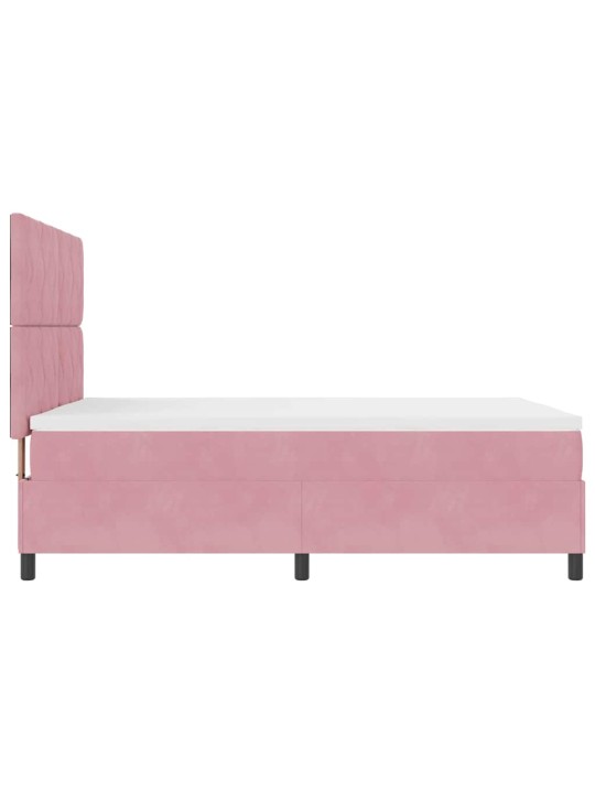 Kontinentaalvoodi madratsi ja peatsiga roosa 140 x 190 cm samet