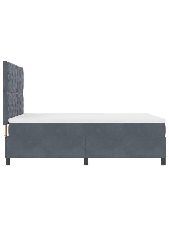Kontinentaalvoodi madratsi ja peatsiga tumehall 140 x 200 cm samet