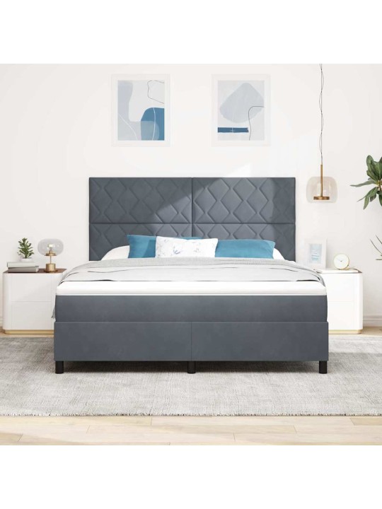 Kontinentaalvoodi madratsi ja peatsiga tumehall 180 x 200 cm samet