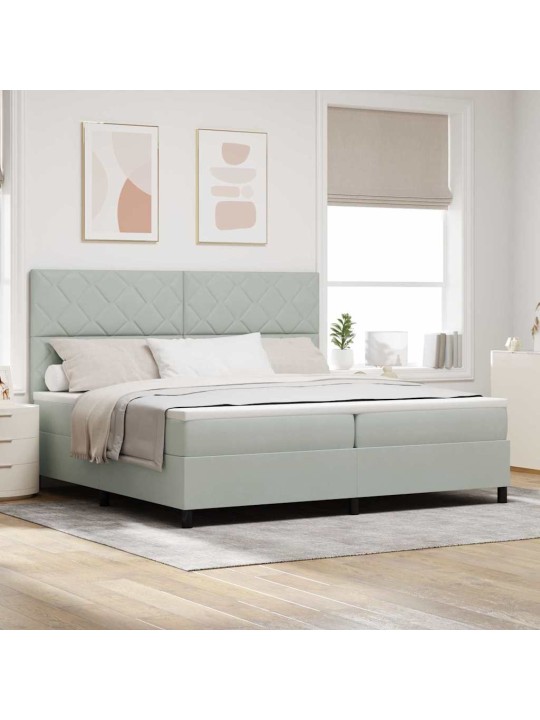 Kontinentaalvoodi madratsi ja peatsiga helehall 200 x 200 cm samet
