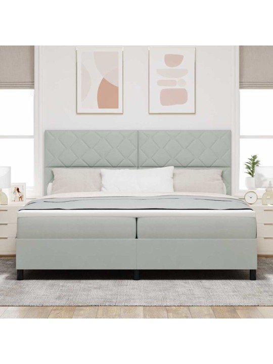 Kontinentaalvoodi madratsi ja peatsiga helehall 200 x 200 cm samet