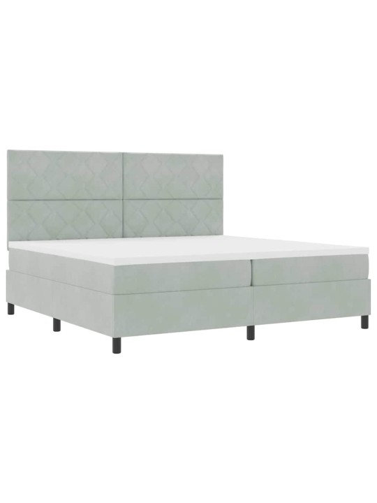 Kontinentaalvoodi madratsi ja peatsiga helehall 200 x 200 cm samet