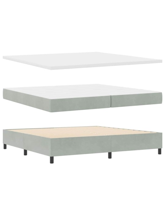 Kontinentaalvoodi madratsi ja peatsiga helehall 200 x 200 cm samet