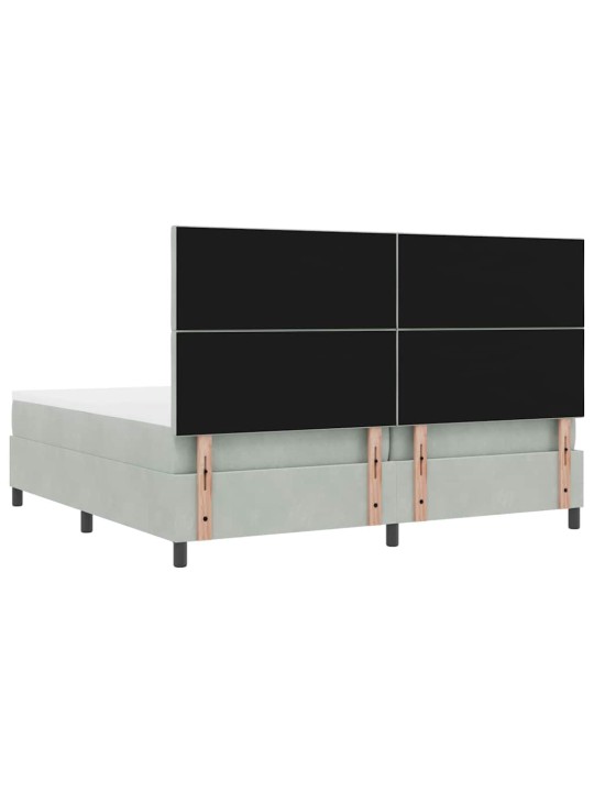 Kontinentaalvoodi madratsi ja peatsiga helehall 200 x 200 cm samet