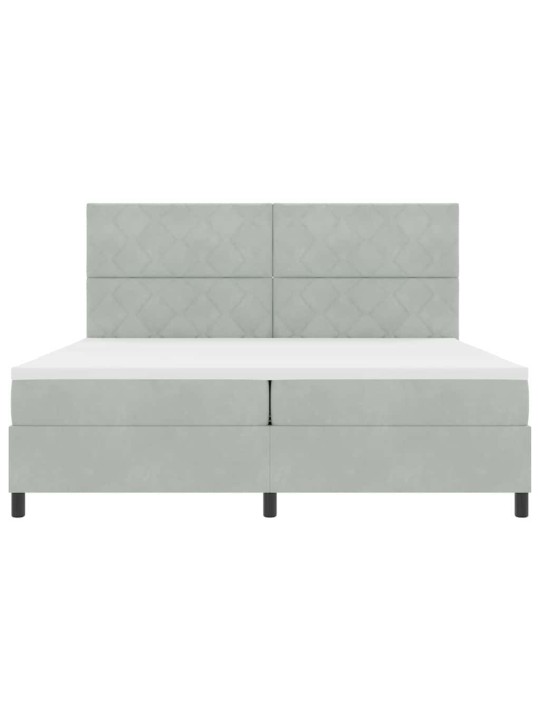 Kontinentaalvoodi madratsi ja peatsiga helehall 200 x 200 cm samet