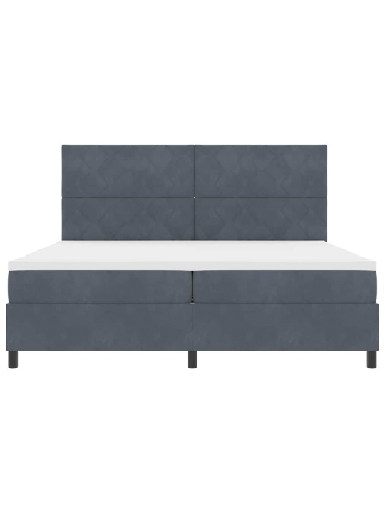 Kontinentaalvoodi madratsi ja peatsiga tumehall 200 x 200 cm samet