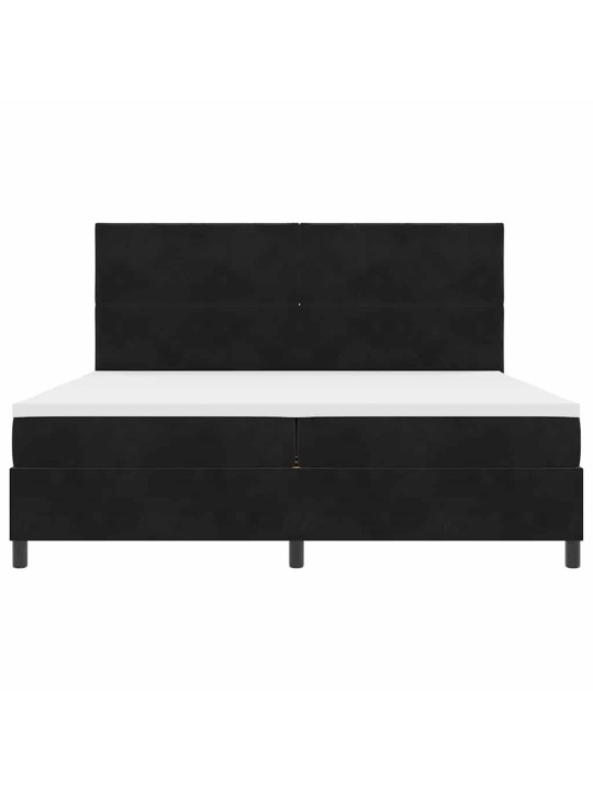 Kontinentaalvoodi madratsi ja peatsiga must 200 x 200 cm samet