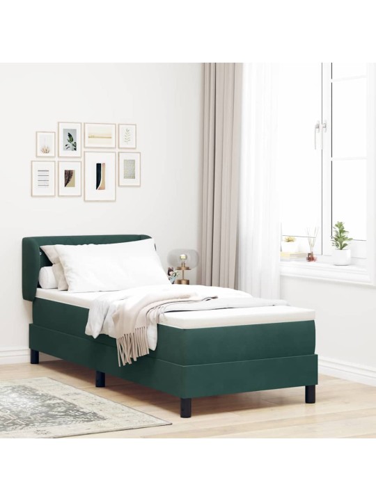 Kontinentaalvoodi koos madratsiga tumehall 80x200 cm samet peaga