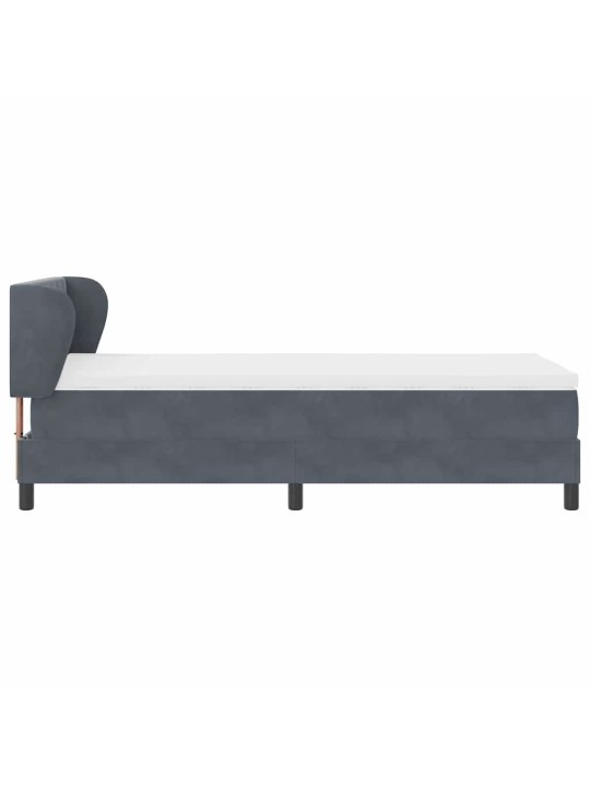 Kontinentaalvoodi koos madratsiga tumehall 80x200 cm samet peaga
