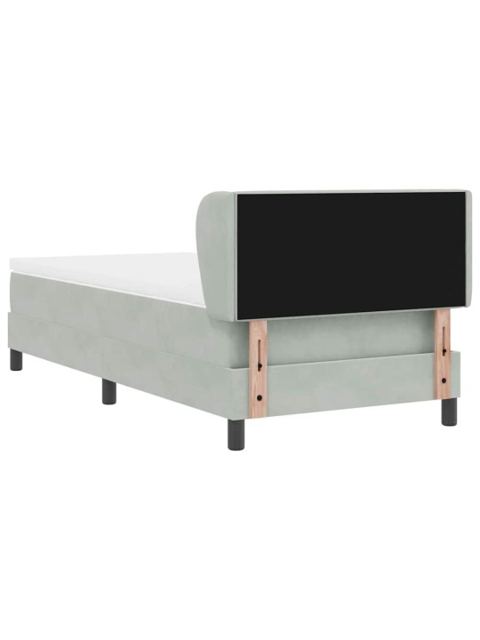 Kontinentaalvoodi koos madratsiga tumehall 80x200 cm samet peaga