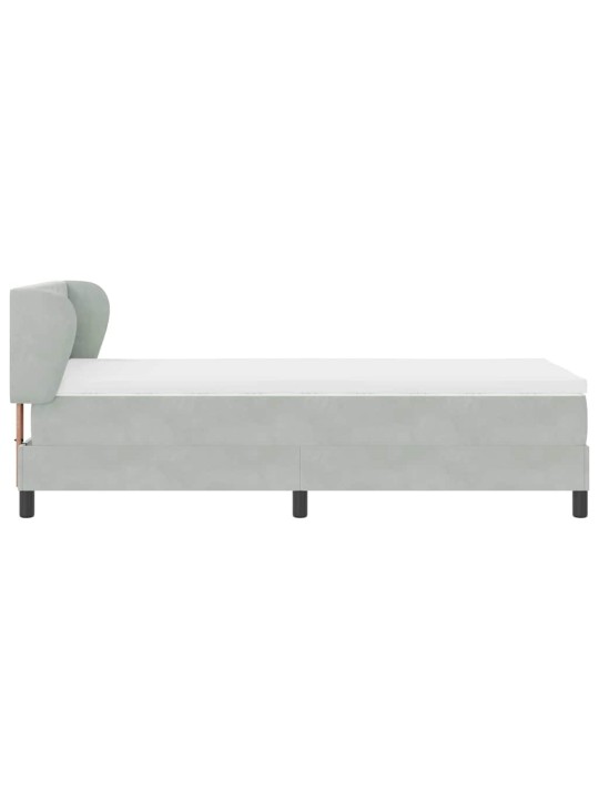 Kontinentaalvoodi koos madratsiga tumehall 80x200 cm samet peaga