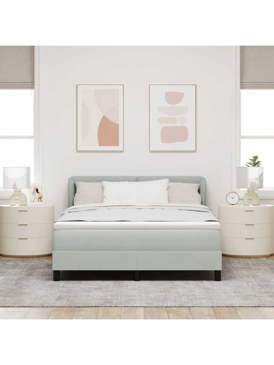 Kontinentaalvoodi koos madratsiga tumehall 80x200 cm samet peaga