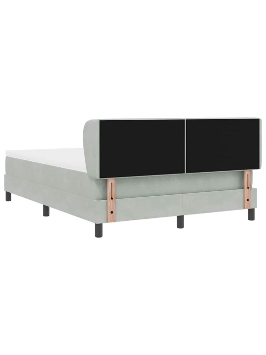 Kontinentaalvoodi koos madratsiga tumehall 80x200 cm samet peaga