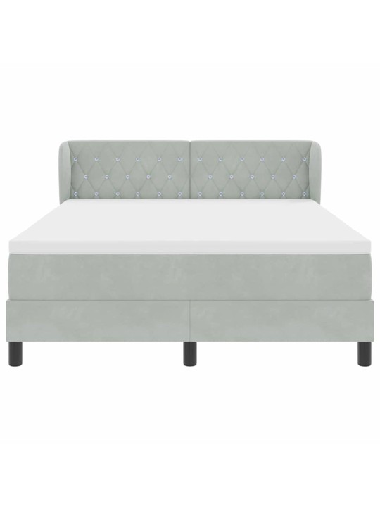 Kontinentaalvoodi koos madratsiga tumehall 80x200 cm samet peaga