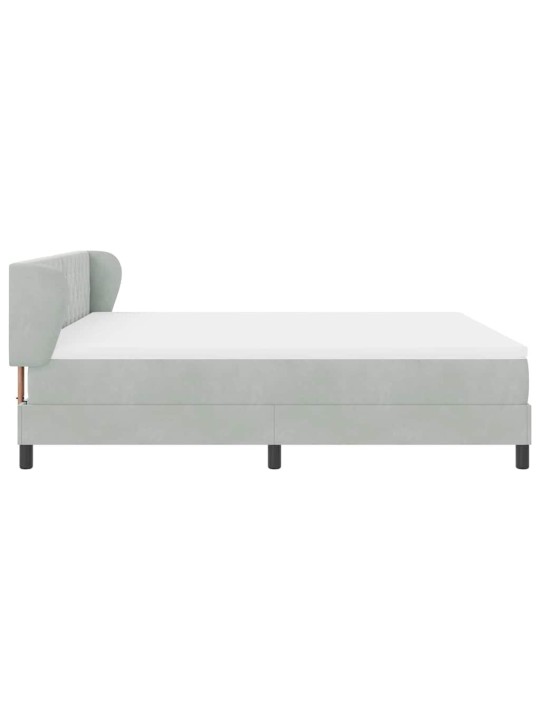 Kontinentaalvoodi koos madratsiga tumehall 80x200 cm samet peaga