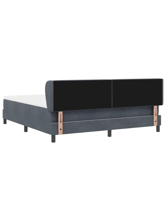Kontinentaalvoodi koos madratsiga tumehall 80x200 cm samet peaga