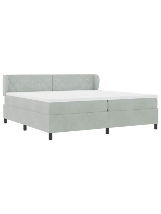 Kontinentaalvoodi koos madratsiga tumehall 80x200 cm samet peaga