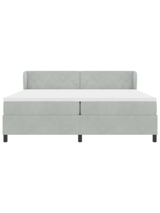 Kontinentaalvoodi koos madratsiga tumehall 80x200 cm samet peaga