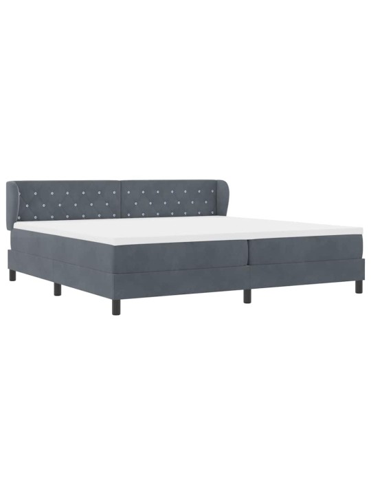 Kontinentaalvoodi koos madratsiga tumehall 80x200 cm samet peaga