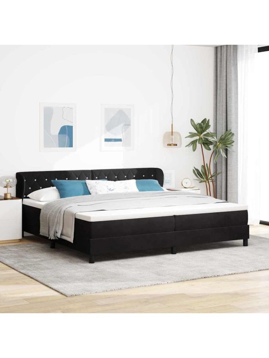 Kontinentaalvoodi koos madratsiga tumehall 80x200 cm samet must
