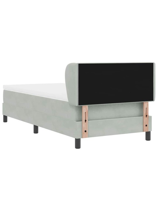 Kontinentaalvoodi koos madratsiga tumehall 80x200 cm samet peaga