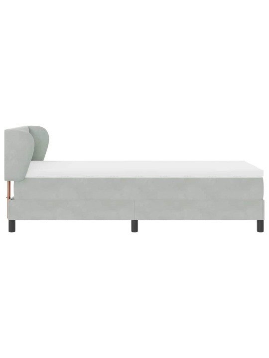 Kontinentaalvoodi koos madratsiga tumehall 80x200 cm samet peaga