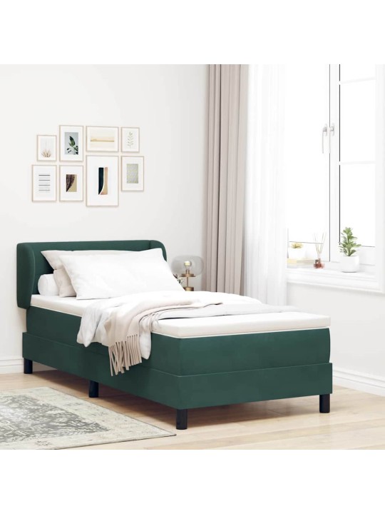 Kontinentaalvoodi koos madratsiga tumehall 80x200 cm samet peaga