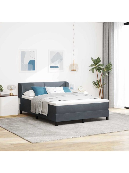 Kontinentaalvoodi koos madratsiga tumehall 80x200 cm samet peaga