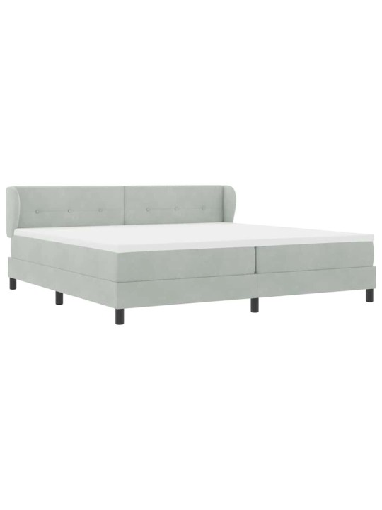 Kontinentaalvoodi koos madratsiga tumehall 80x200 cm samet peaga