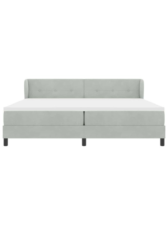 Kontinentaalvoodi koos madratsiga tumehall 80x200 cm samet peaga