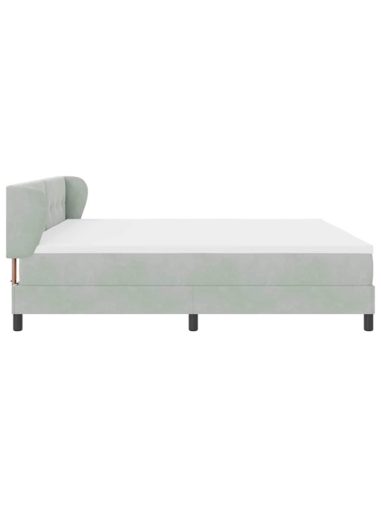 Kontinentaalvoodi koos madratsiga tumehall 80x200 cm samet peaga